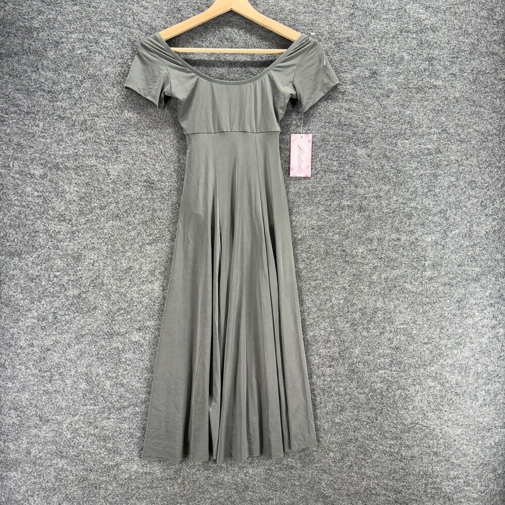 New Natalie Dress Women S Small Gray Maxi Long Short Sleeve Round Neck Casual